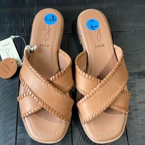 NWT Joie Leather Sandal size 7.5 Tan camel